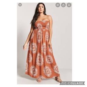 Forever 21 Plus Tie Dye Maxi Tube Dress - Size 2X
